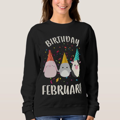 Cute Unicorn Birthday February Squishmallow Girl B Sweatshirt