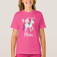 Cute Unicorn Birthday Girl Personalized Pink Kids