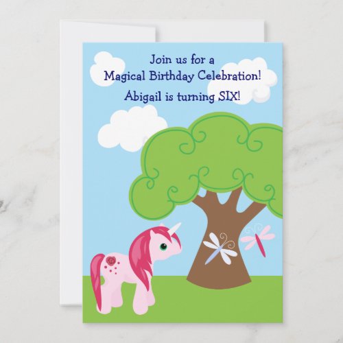Cute Unicorn Birthday Invitation