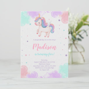 Cute Unicorn Birthday Magical Unicorn Invitation