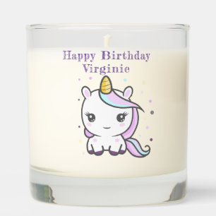 Cute Unicorn Birthday Scented Candle