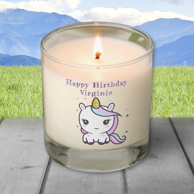 Cute Unicorn Birthday  Scented Candle (Cute Unicorn Birthday Scented Candle)