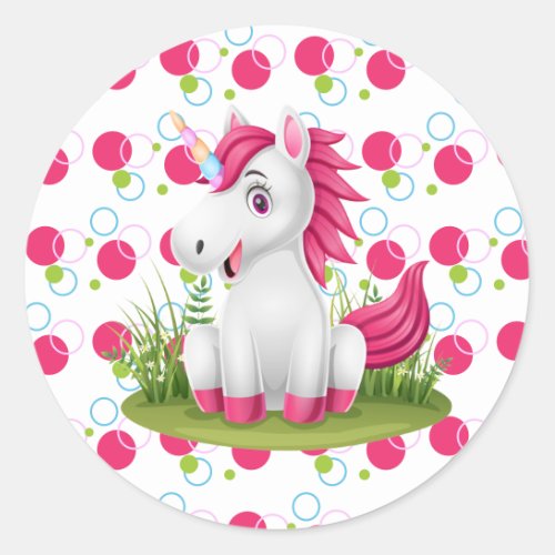 Cute Unicorn Birthday Sticker Favors