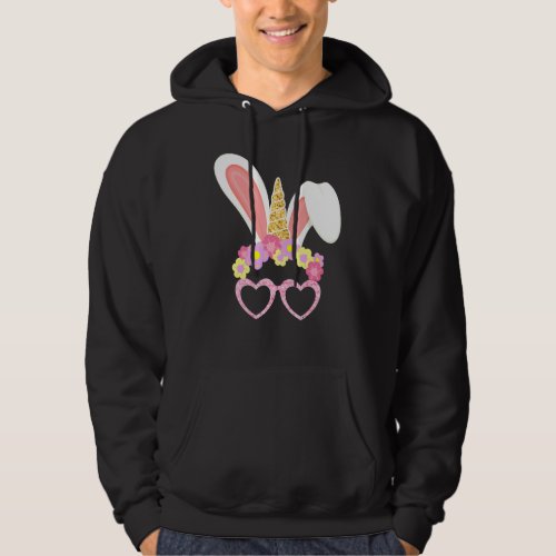 Cute Unicorn Bunny Face Easter Day Kids Girls Wome Hoodie
