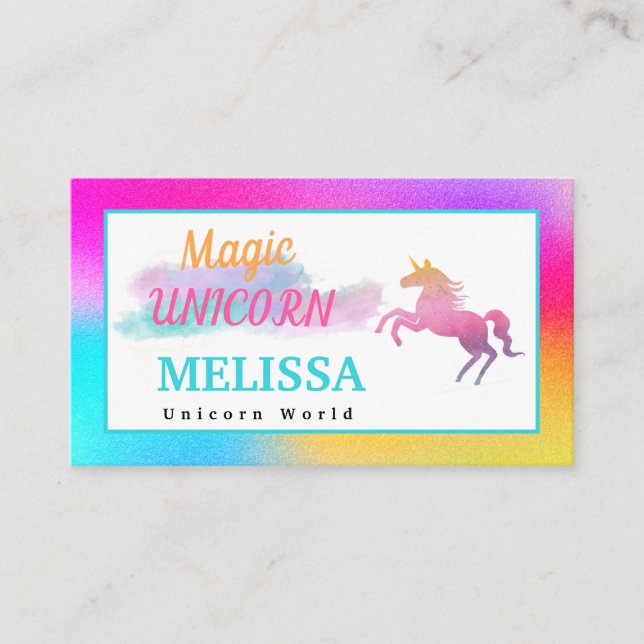 Cute unicorn business card (Front)