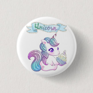 Cute unicorn button