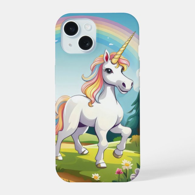 Cute Unicorn Cartoon Iphone Case (Back)