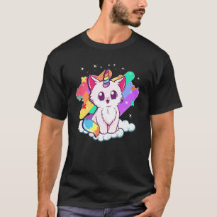 Cute Unicorn Cat Adorable Magical Rainbow Kitty T-Shirt