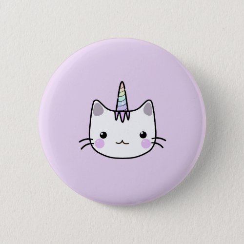 Cute Unicorn Cat Badge Button