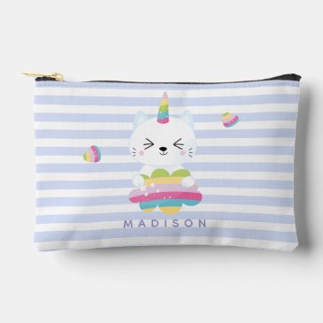 Cute Unicorn Cat Lavender Stripes