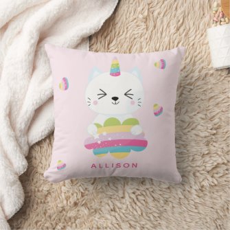 Cute Unicorn Cat - Purple Nursery or Kids Bedroom
