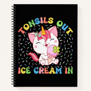 Cute Unicorn Cat with Ice Cream Funny Pun Notebook