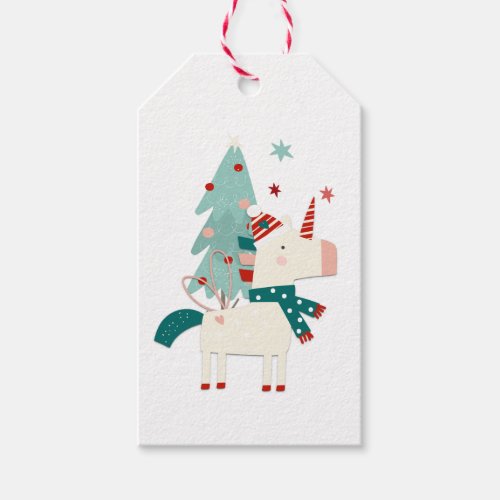 Cute Unicorn Child Name Love Santa Christmas Gift Tags