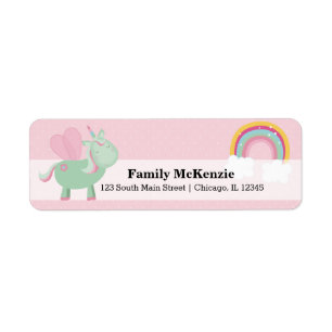 Cute Unicorn * CHOOSE your background color Label