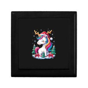 Cute Unicorn Christmas Girls Kids Xmas Santa Hat U Gift Box