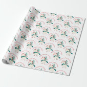 Cute Unicorn Christmas Tree Child Name Love Santa Wrapping Paper (Unrolled)