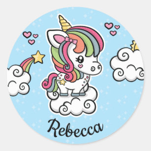 kawaii unicorn stickers zazzle