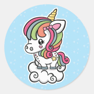 Cute Unicorn Classic Round Sticker