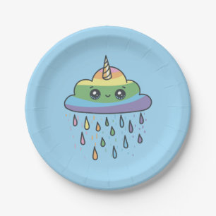 Cute Unicorn Cloud Paper Plates