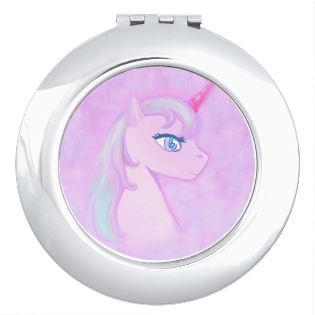 cute unicorn compact mirror (Front)