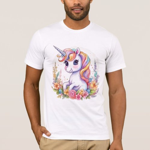 Cute Unicorn Cool Rainbow positive T_Shirt