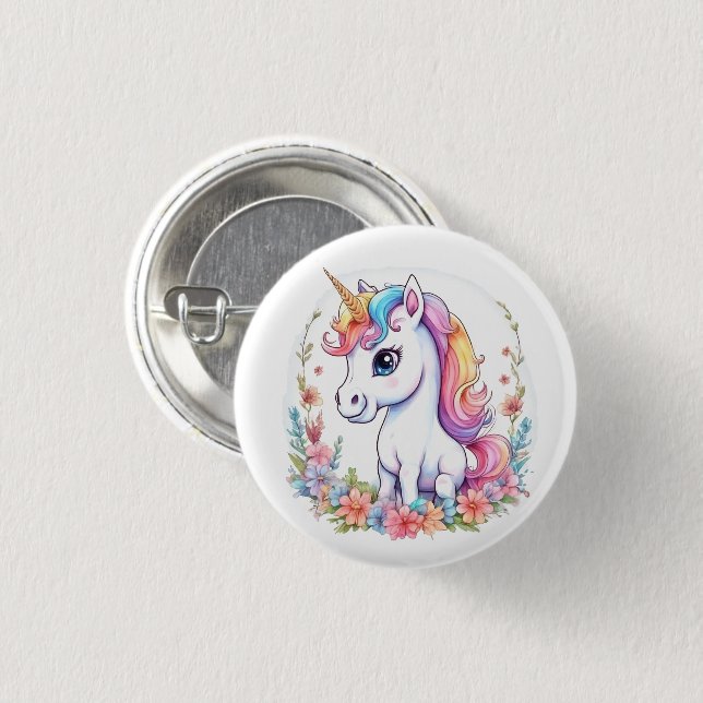 Cute Unicorn Cool Unicorn positive Button (Front & Back)
