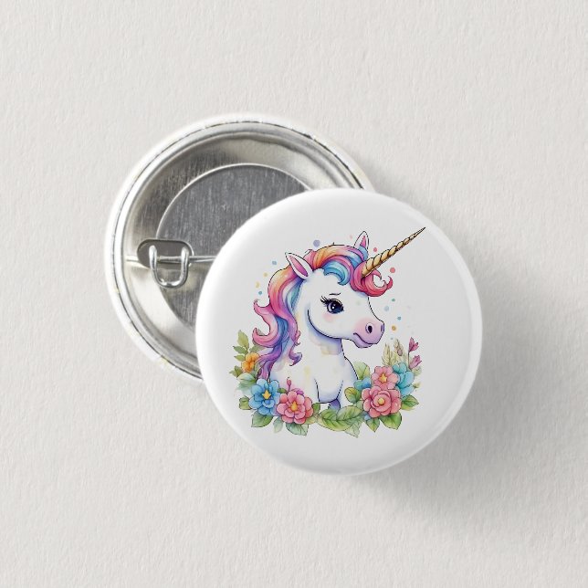 Cute Unicorn Cool Unicorn positive Button (Front & Back)