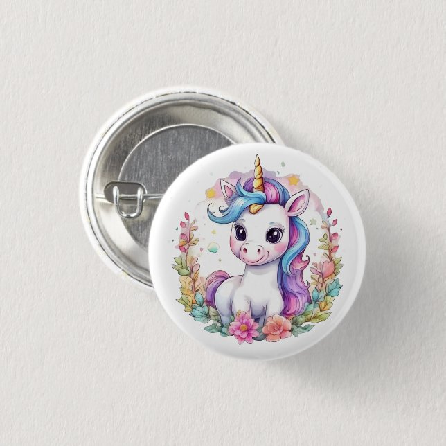 Cute Unicorn Cool Unicorn positive Button (Front & Back)
