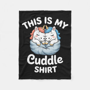 Cute Unicorn Couple Snuggle This Is My Cuddle  Fleece Blanket