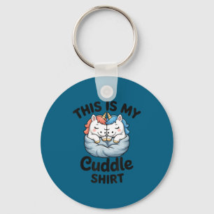Cute Unicorn Couple Snuggle This Is My Cuddle  Keychain