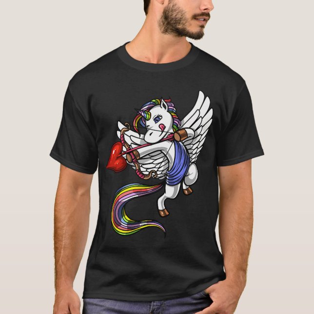 Cute Unicorn Cupid T-Shirt (Front)