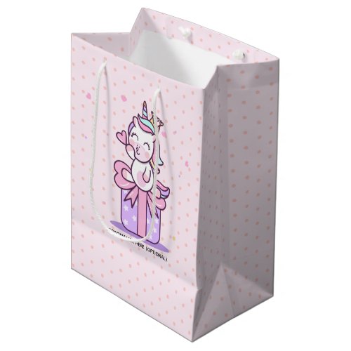 Cute Unicorn Custom Medium Gift Bag