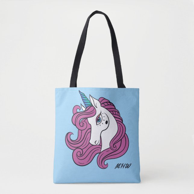 Cute Unicorn custom monogram & color bags (Front)