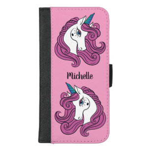 Cute Unicorn custom name & color phone wallets