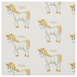 Cute Unicorn custom name fabric