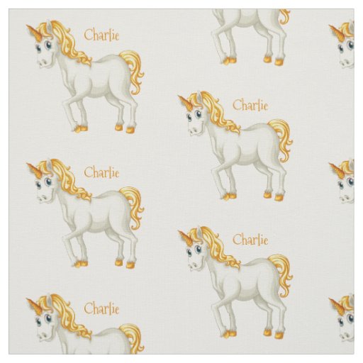 Cute Unicorn custom name fabric