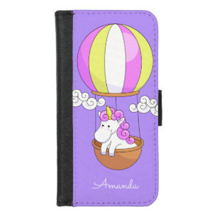 Cute Unicorn custom name phone wallets