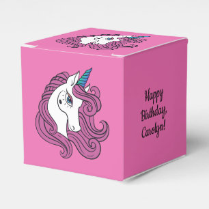 Cute Unicorn custom text & color favor box