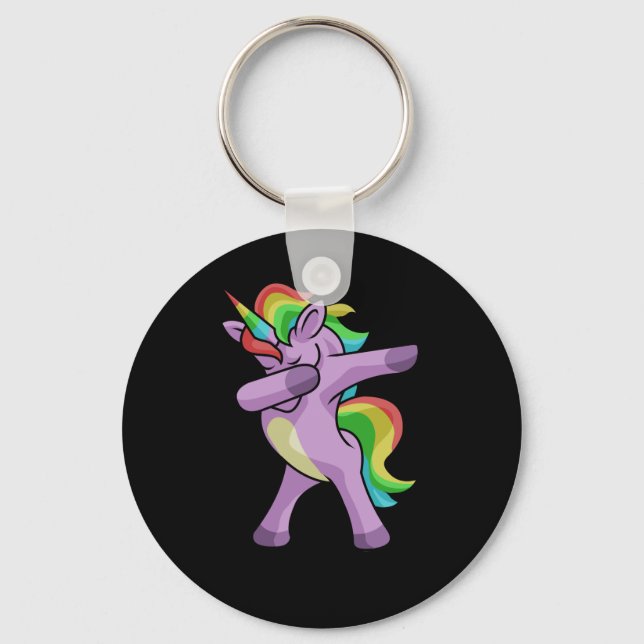 Cute Unicorn Dabber Dance Keychain (Front)