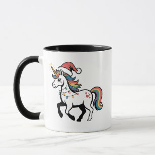 Cute Unicorn Deer Reindeer Christmas Lights Funny Mug