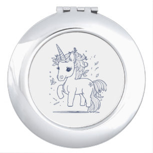 Cute Unicorn design. Compact Mirror