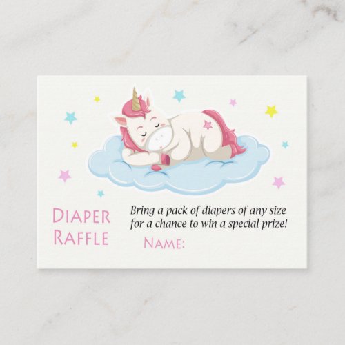 Cute Unicorn Diaper Raffle Tickets