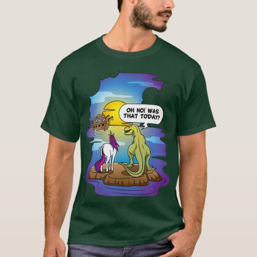 Cute Unicorn Dinosaur Noahs Ark Pun Gift T T_Shirt