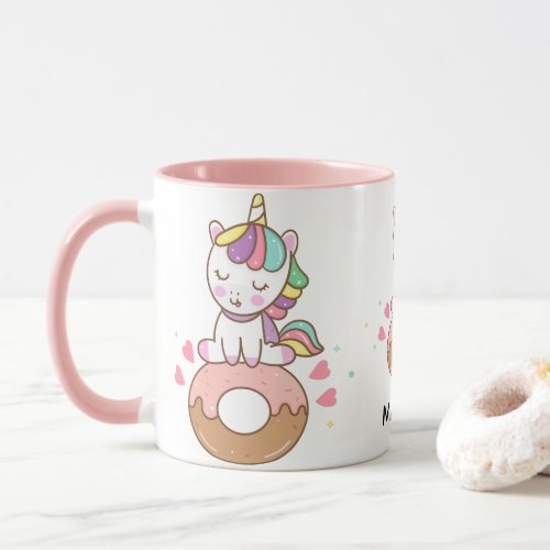 Cute Unicorn Donut Custom Mug