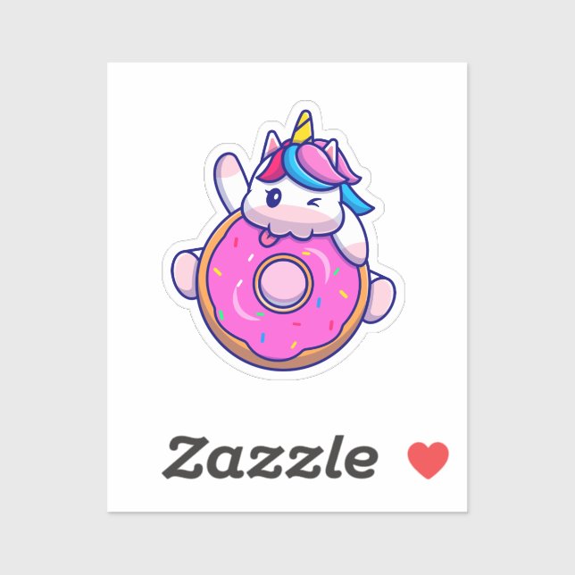Cute Unicorn Donut Sticker (Sheet)