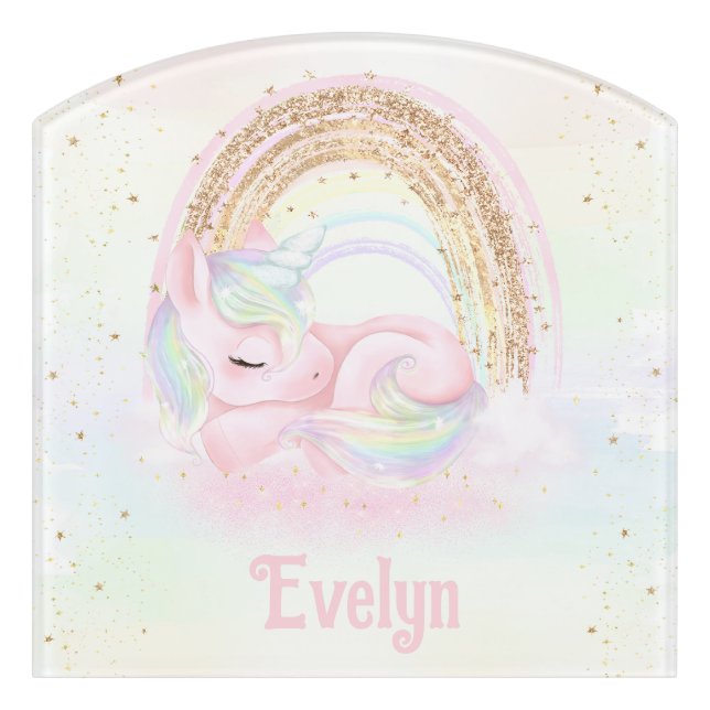 Cute Unicorn Door Sign (Contour Front)