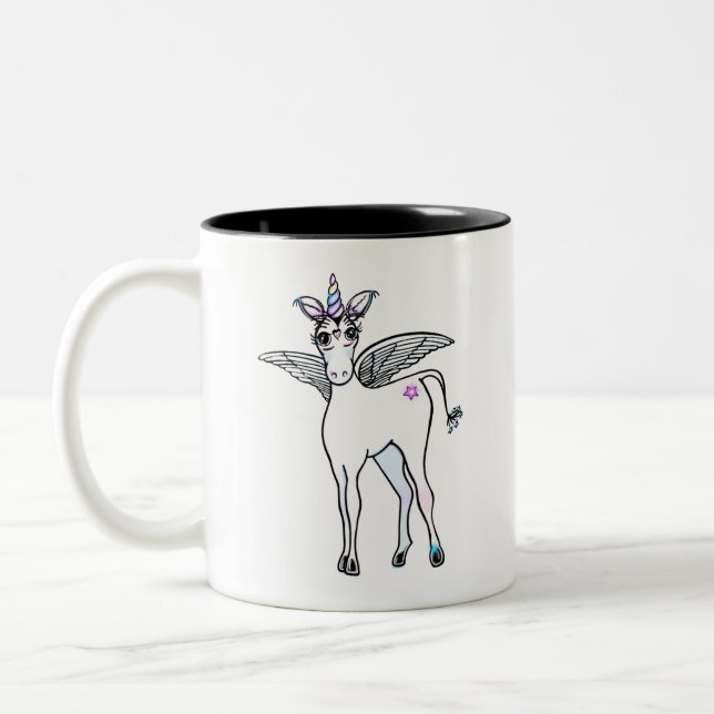 Cute Unicorn drawing  Two-Tone Coffee Mug (Left)