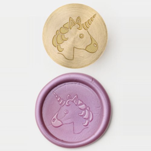Cute Unicorn Emoji Magical Girls Birthday Wax Seal Stamp