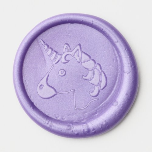 Cute Unicorn Emoji Magical Girls Birthday Wax Seal Sticker