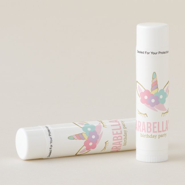 Cute Unicorn Face Girls Birthday Party Favors Lip Balm